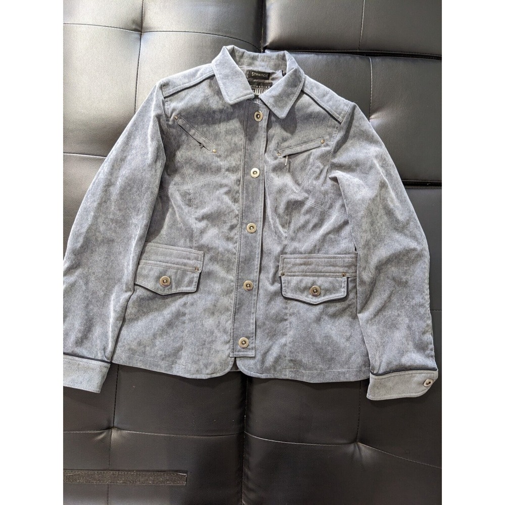 Miss Alliage Suede Gray Women's‎ Zip & Button Jacket 10